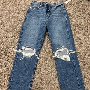 AE distressed mom jeans